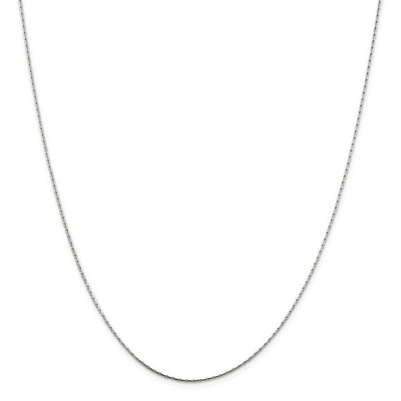1mm, Sterling Silver Solid Round Box Chain Necklace, 16 Inch - Picture 3 of 8